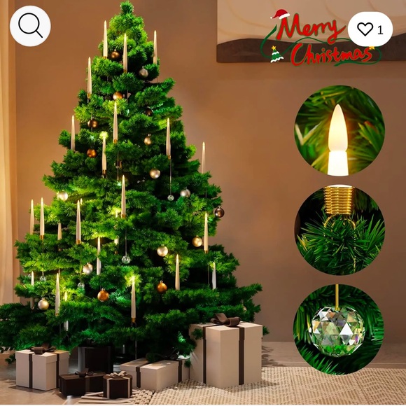 NIB twelve (12) flameless Christmas tree candles with dangling snowflakes ❄️ - Picture 2 of 13